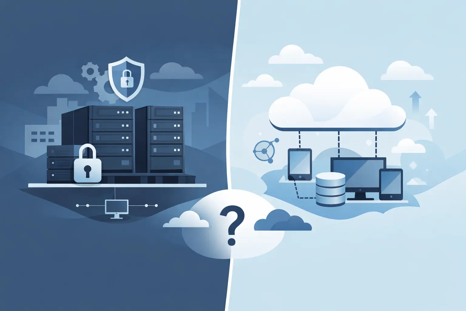 Titelbild: Server vor Ort oder Cloud – was passt?